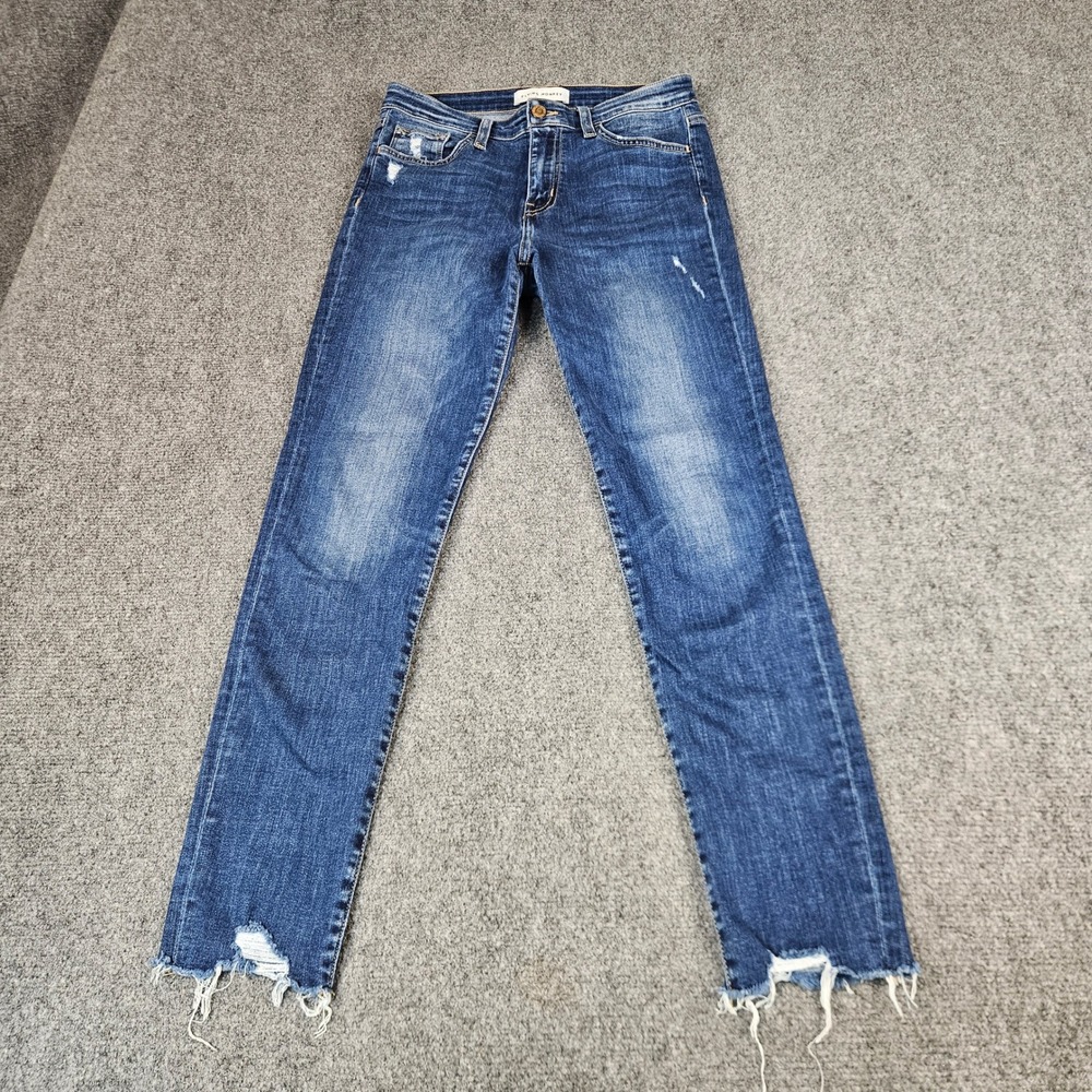 Flying Monkey Womens Distressed Raw Hem Straight Leg Jeans Blue Size 27 Y2871